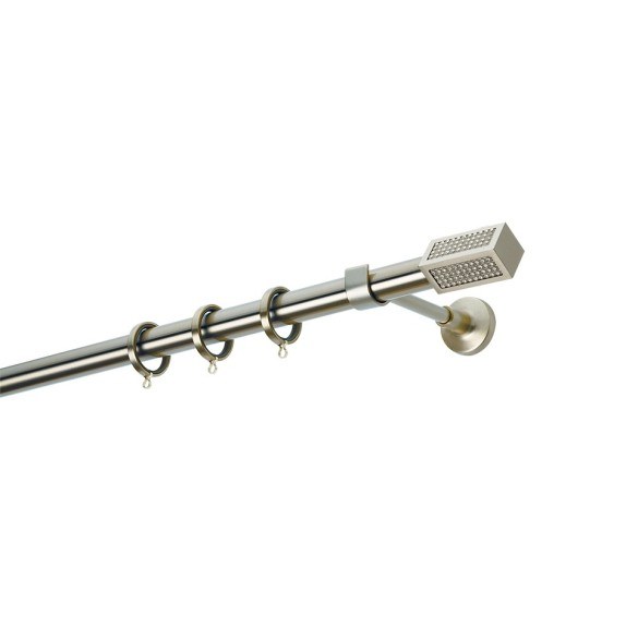 Κουρτινόβεργα Zogometal Easy Line E4139 Νίκελ Ματ Με Άκρα...