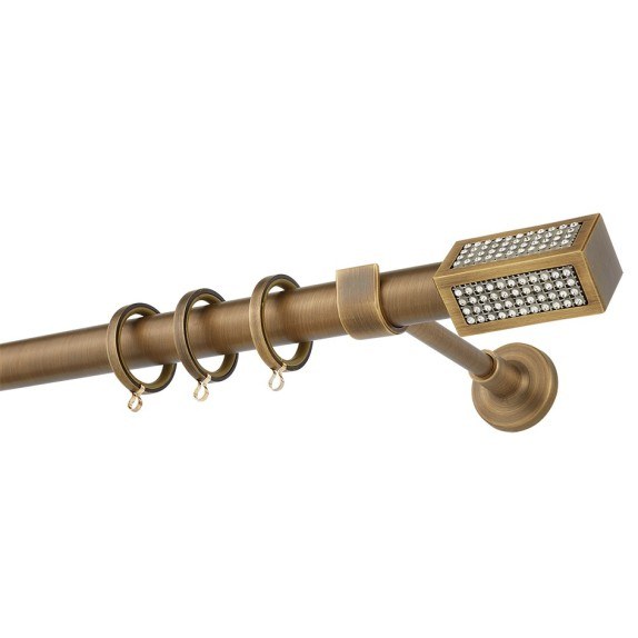 Κουρτινόβεργα Zogometal Easy Line E4139 Μπρονζέ Με Άκρα...