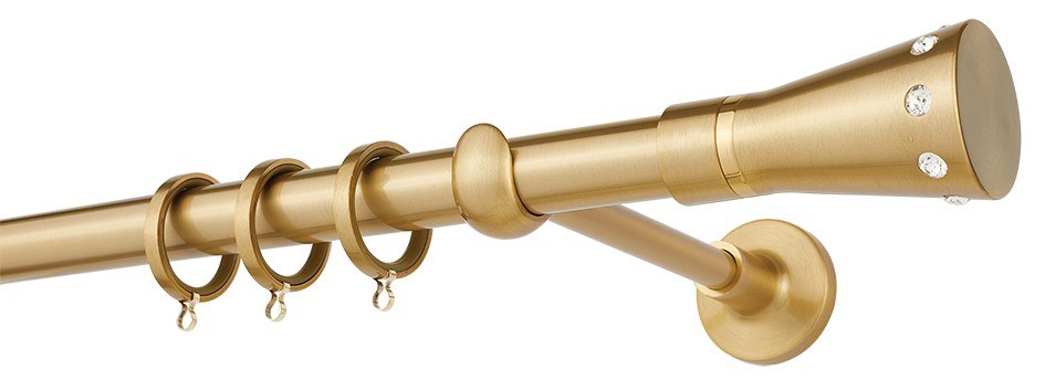 Κουρτινόβεργα Zogometal Prestige Collection Με Άκρα Με Κρύσταλλα Swarovski PR4111 Όρο Ματ/Όρο