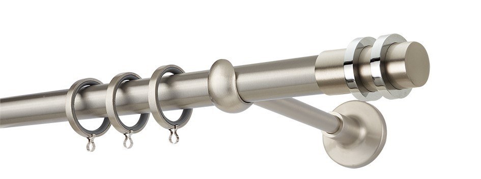 Κουρτινόβεργα Zogometal Prestige Collection PR4116 Νίκελ Ματ/Χρώμιο