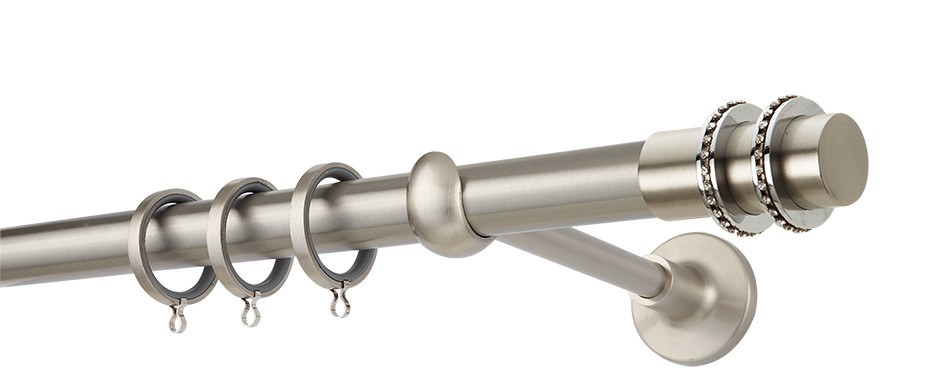 Κουρτινόβεργα Zogometal Prestige Collection PR4117 Νίκελ Ματ/Χρώμιο