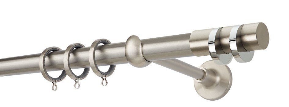 Κουρτινόβεργα Zogometal Prestige Collection PR4118 Νίκελ Ματ/Χρώμιο