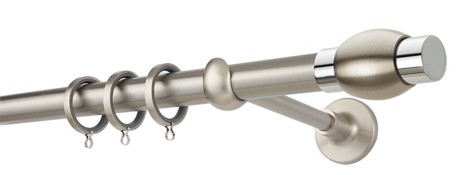 Zogometal Κουρτινόβεργα Zogometal Prestige Collection PR4120 Νίκελ Ματ/Χρώμιο