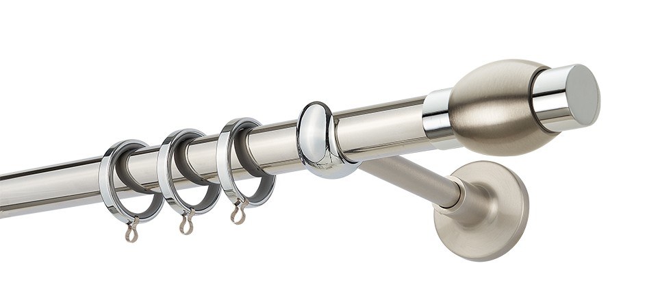 Κουρτινόβεργα Zogometal Prestige LX Collection PR4120 Inox Lux/Νίκελ Ματ