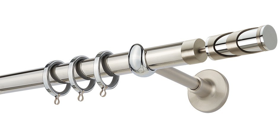 Κουρτινόβεργα Zogometal Prestige LX Collection PR4122 Inox Lux/Νίκελ Ματ