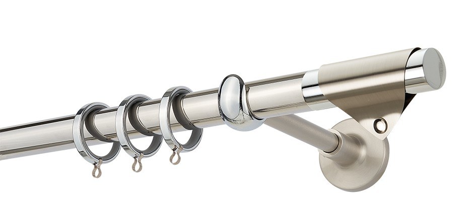 Κουρτινόβεργα Zogometal Prestige LX Collection PR4123 Inox Lux/Νίκελ Ματ