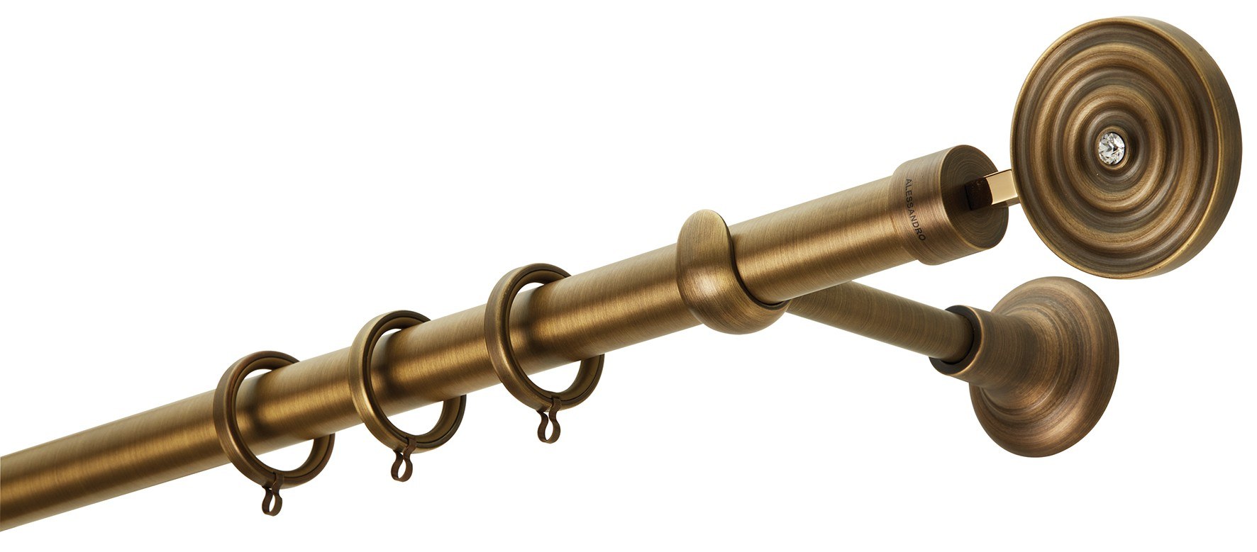 Κουρτινόβεργα Zogometal Classique Collection Με Άκρα Με Κρύσταλλο Swarovfski CL4074 Μπρονζέ