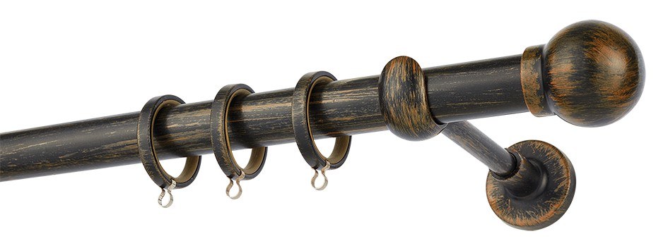 Κουρτινόβεργα Zogometal Rustique Collection R0058 Μαύρο Πατίνα Χαλκός