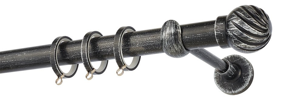 Κουρτινόβεργα Zogometal Rustique Collection R0427 Μαύρο