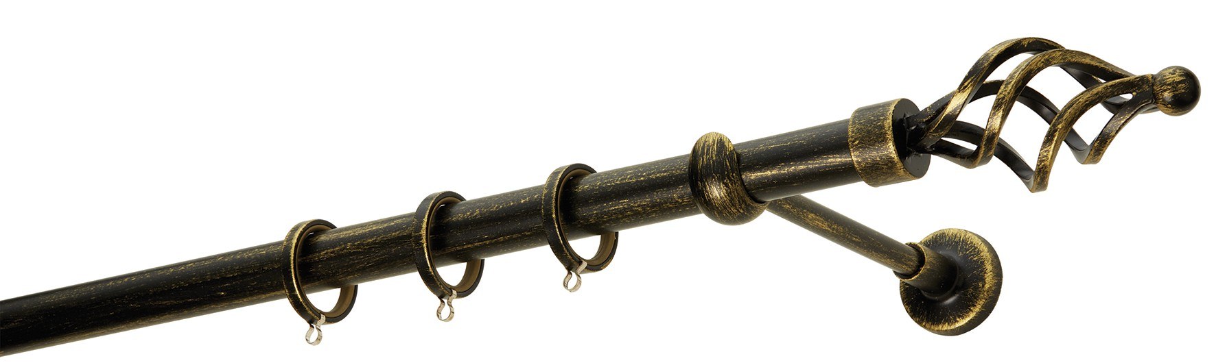 Κουρτινόβεργα Zogometal Rustique Collection R0454 Μαύρο Πατίνα Χρυσό