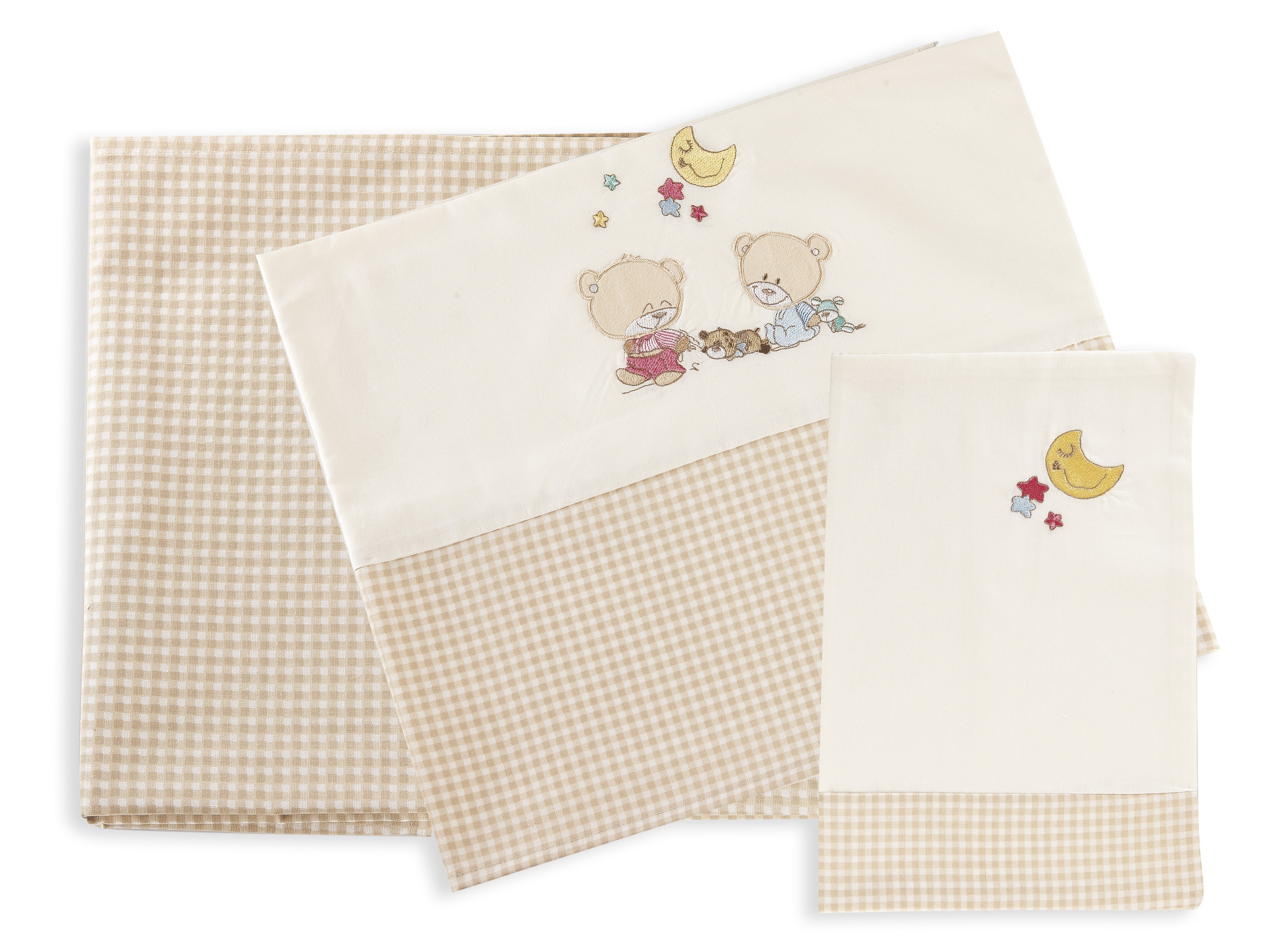 Σετ Σεντόνια Κούνιας Dimcol Happy Bears 22 Εκρου/Μπεζ 120x170