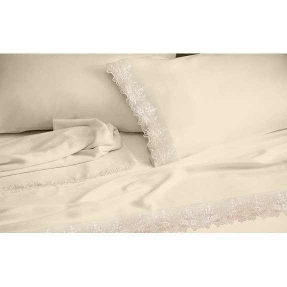 Σετ Σεντόνια Βαμβακοσατέν Υπέρδιπλα Makis Tselios Lace...