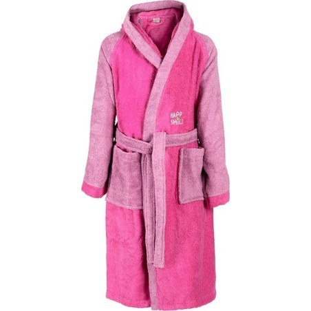 Παιδικό Μπουρνούζι Με Κουκούλα Dimcol Happy Smile Φουξ