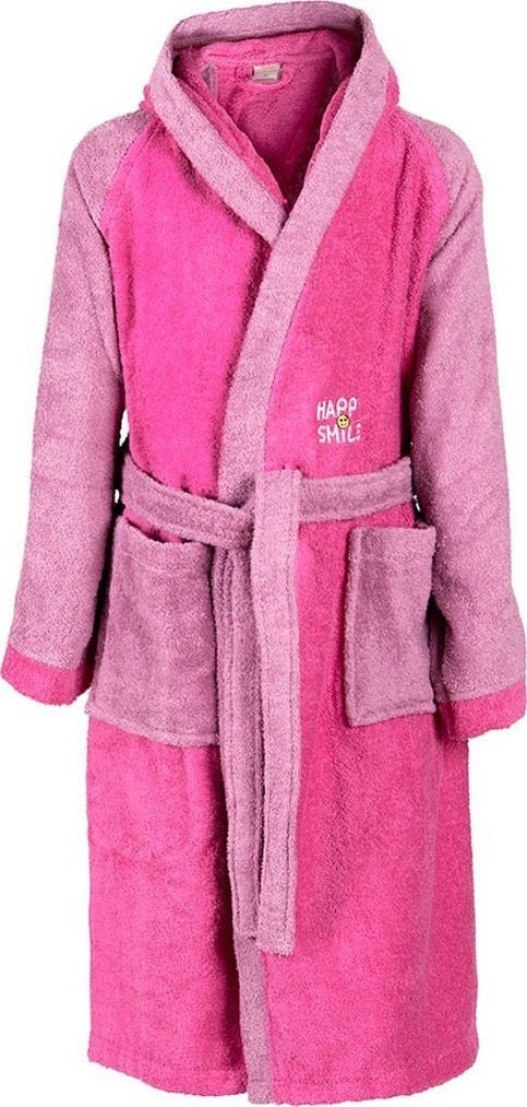 Παιδικό Μπουρνούζι Με Κουκούλα Dimcol Happy Smile Φουξ