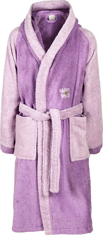 Παιδικό Μπουρνούζι Με Κουκούλα Dimcol Happy Smile Μωβ