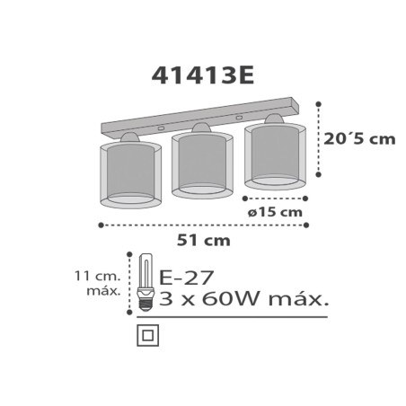 Παιδικό Φωτιστικό Οροφής Τρίφωτο Ango Clouds Gray 41413 E
