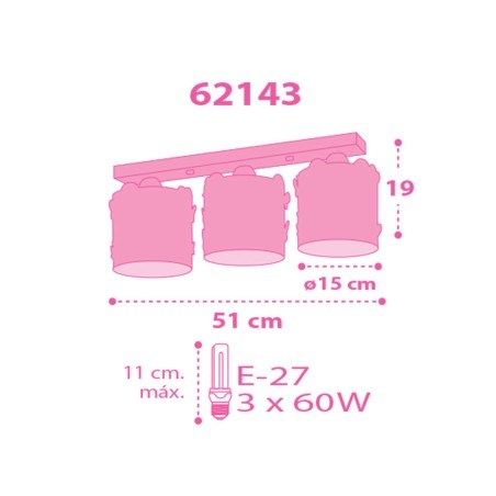 Παιδικό Φωτιστικό Οροφής Τρίφωτο Ango Butterfly 62143