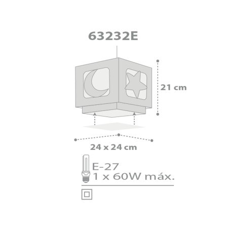 Παιδικό Φωτιστικό Οροφής Μονόφωτο Ango Gray Moon 63232 E