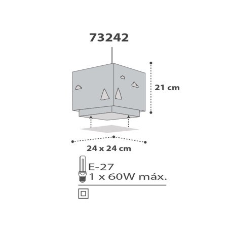 Παιδικό Φωτιστικό Οροφής Μονόφωτο Ango Hello Little 73242