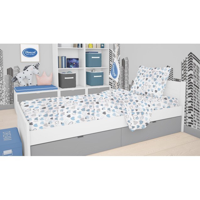 Μαξιλαροθήκη Dimcol Hearts 08 Blue 50x70