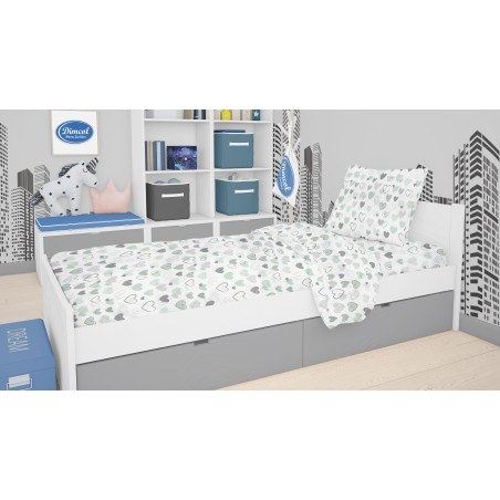 Μαξιλαροθήκη Dimcol Hearts 10 Green 50x70
