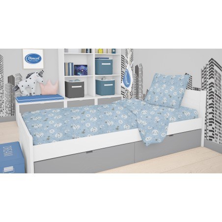 Σετ Σεντόνι Μονό & Μαξιλαροθήκη Dimcol Smile 81 Blue 160x240