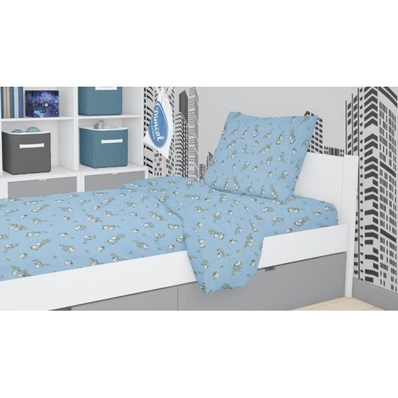 Σετ Σεντόνια Φανελένια Μονά 3 Τεμαχίων Dimcol Birds 14...