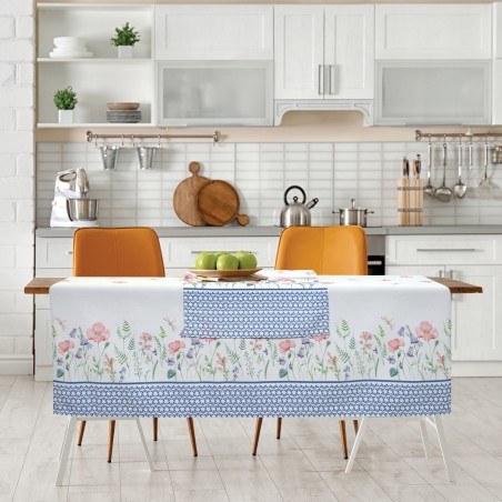 Runner Das Home 0597 Λευκό-Μπλε-Ροζ 40x150