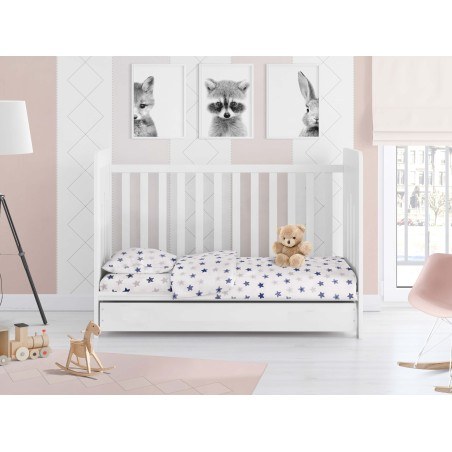 Βρεφικό Κατωσέντονο Κούνιας με Λάστιχο Dimcol Star 102 Blue 70x140+15