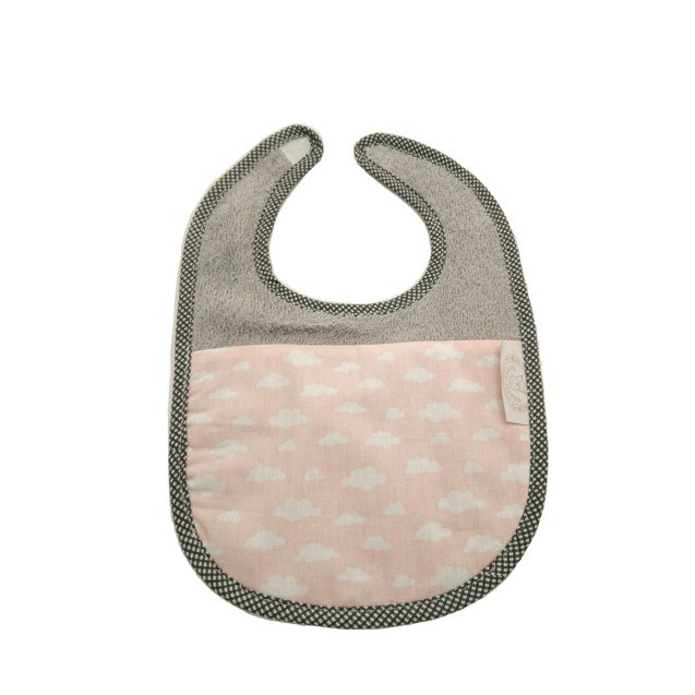 Σαλιάρα Ninna Nanna Ροζ Συννεφάκια 21x30