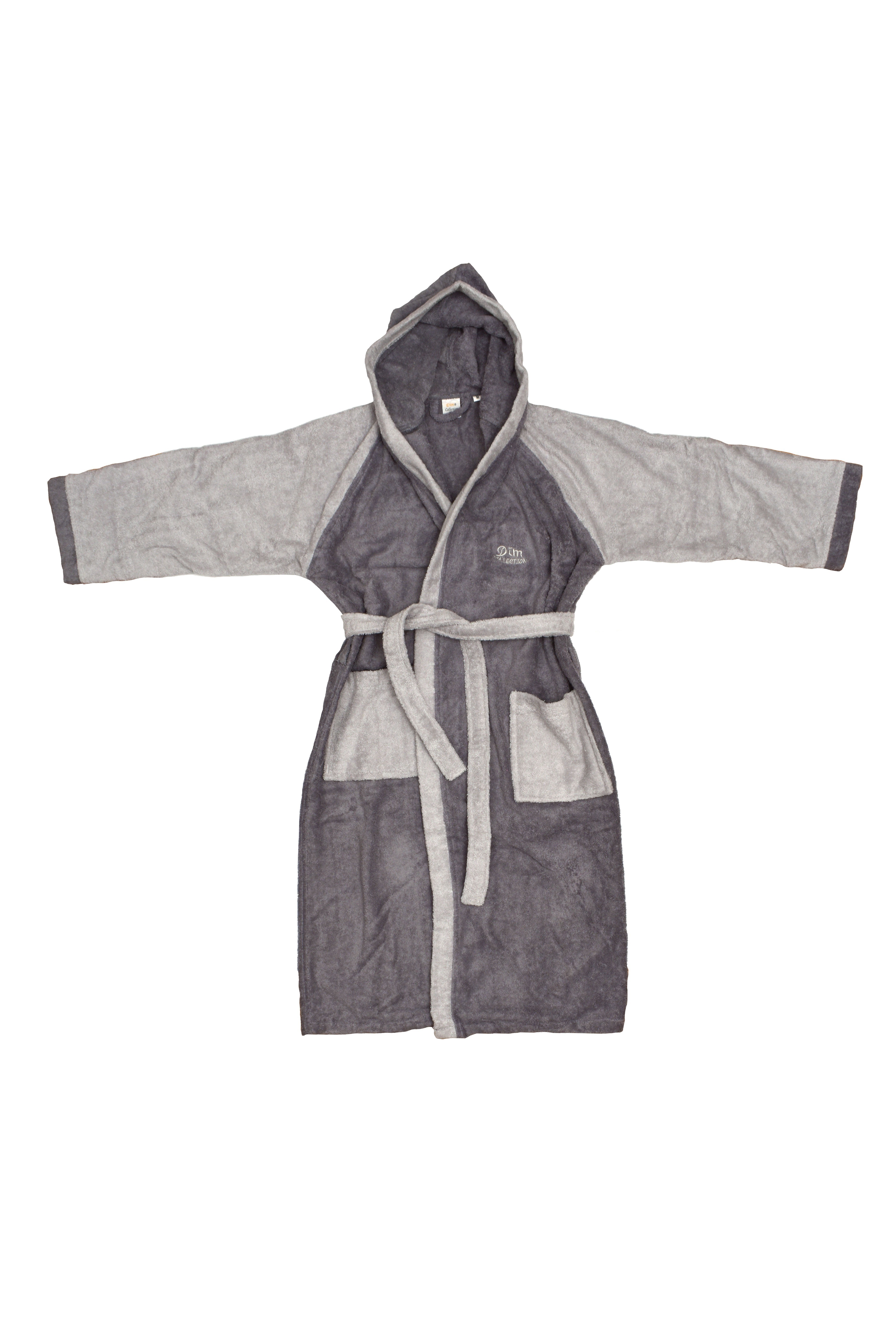 Μπουρνούζι Παιδικό με Κουκούλα Dimcol Happy Smile Γκρι/Ανθρακί