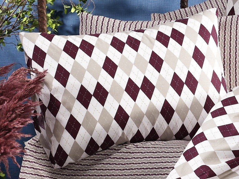 Μαξιλαροθήκη Dimcol Diamond 326 Burgundy 50x70