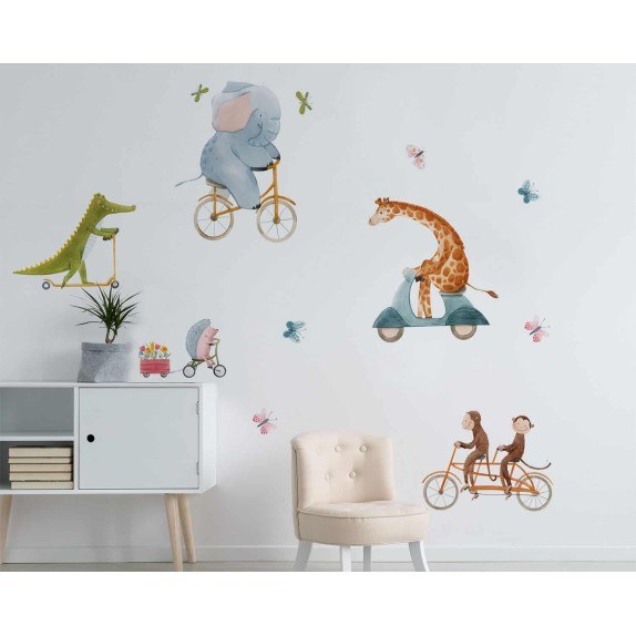 Διακοσμητικά Αυτοκόλλητα Τοίχου Ango Riding Animals Large...