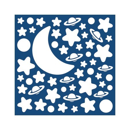 Φωσφορίζοντα Αυτοκόλλητα Τοίχου Ango White Stars Medium 79223