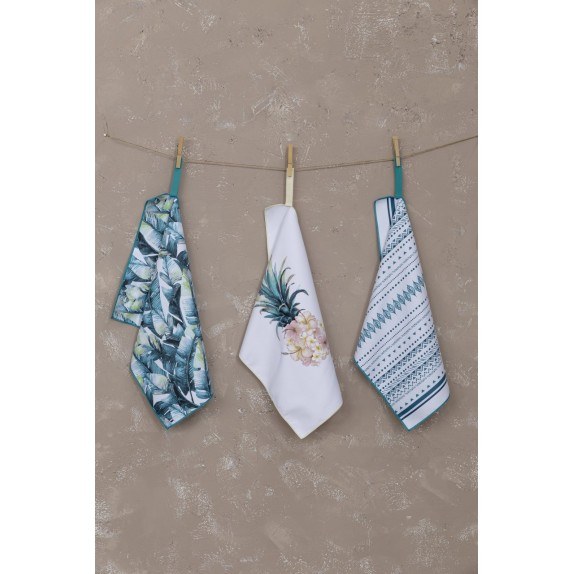 Σετ Πετσέτες Κουζίνας 3 Τεμαχίων Nima Azure 40x60