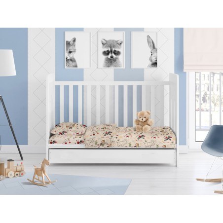 Κατωσέντονο Κούνιας Με Λάστιχο Φανελένιο Dimcol Africa 145 Beige 70x140+15