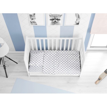 Σετ Σεντόνια Κούνιας 3 Τεμαχίων Dimcol Windows 136 White 120x160