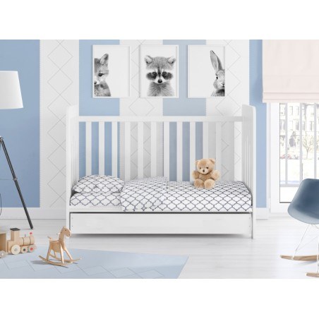 Σετ Σεντόνια Κούνιας 3 Τεμαχίων Dimcol Windows 136 White 120x160