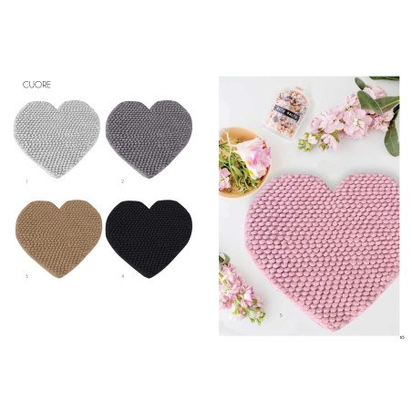 Αντιολισθητικό Πατάκι Μπάνιου Makis Tselios Cuore 1 Silver 65x65