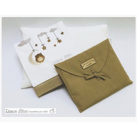 Σετ Σεντόνια Κούνιας Raison D’Etre Dreamy Owl Καφέ 120x160