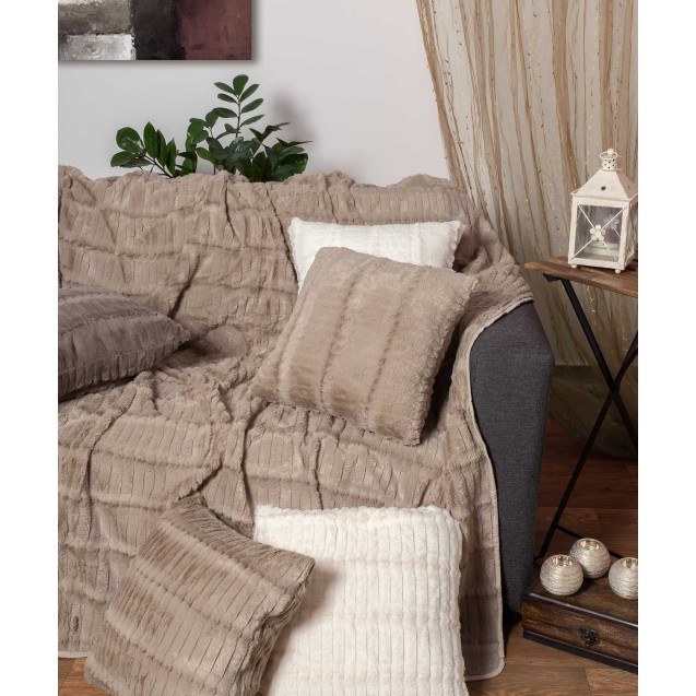 Ριχτάρι Πολυθρόνας Silk Fashion Stripe Μπέζ...