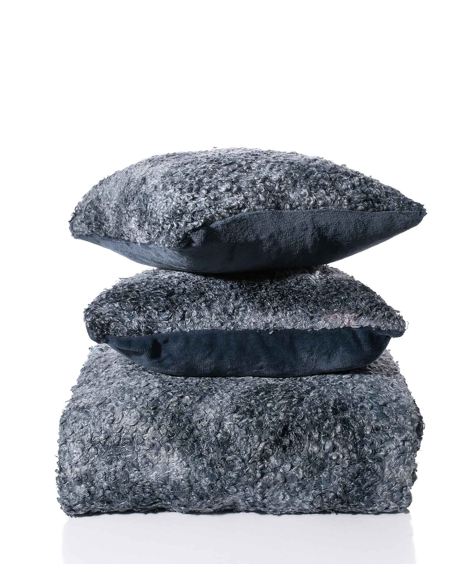 Ριχτάρι Τριθέσιου Silk Fashion Astrakan Γκρί 180x320