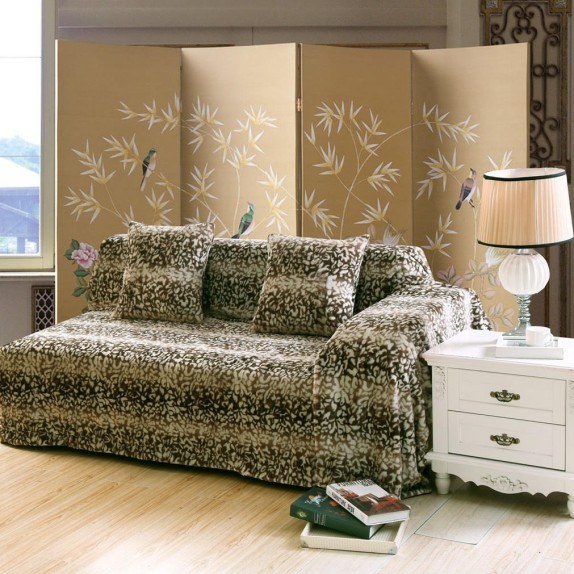 Ριχτάρι Διθέσιου Silk Fashion Leopard Καφέ 180x250