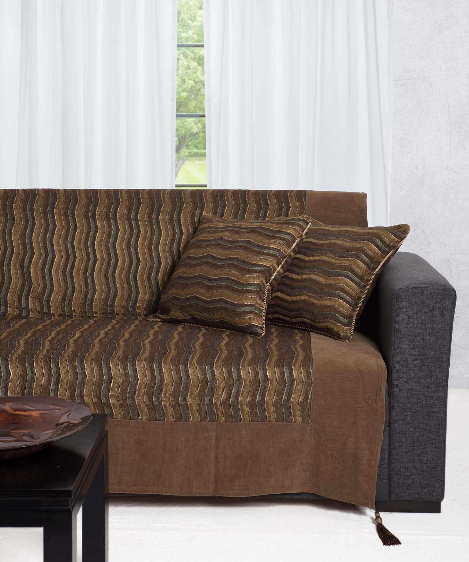 Ριχτάρι Τριθέσιου Silk Fashion 602 Κύμα Λαδί 180x320