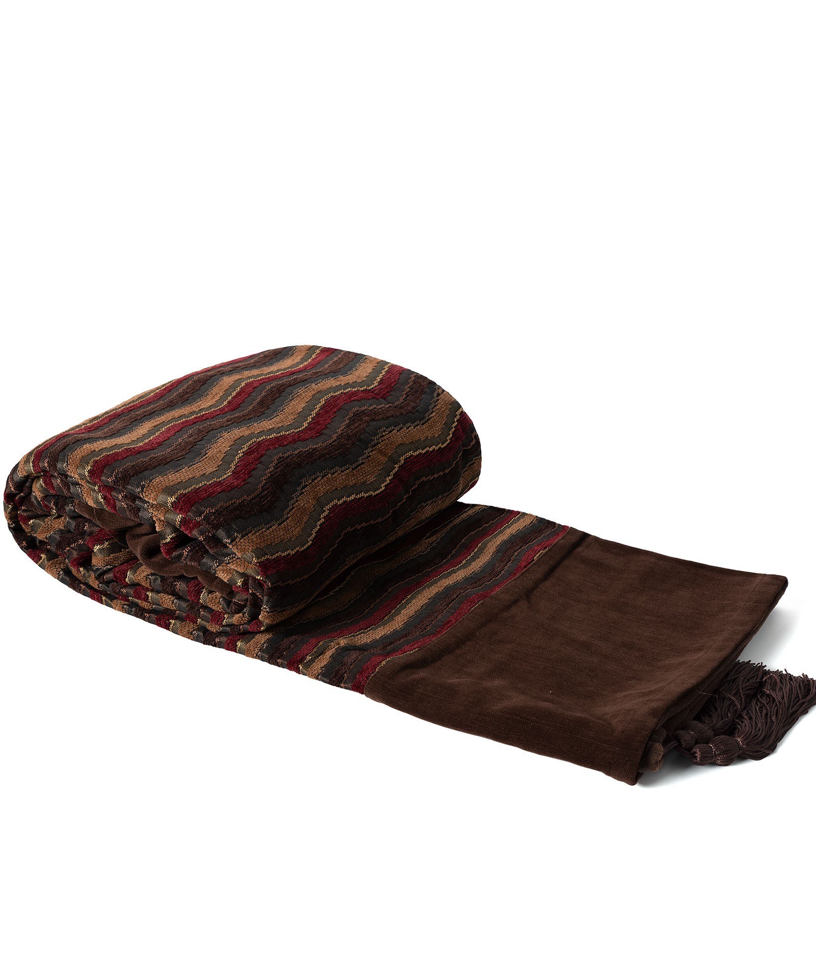 Ριχτάρι Τριθέσιου Silk Fashion 602 Κύμα Καφέ 180x320