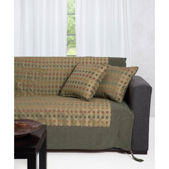 Ριχτάρι Πολυθρόνας Silk Fashion 602 Πουά Πράσινο 150x180