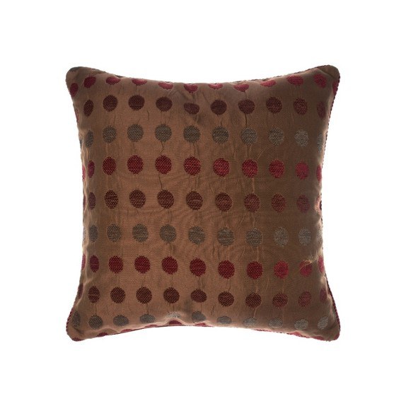 Μαξιλαροθήκη Διακόσμησης Silk Fashion 602 Πουά Μπορντώ 65x65