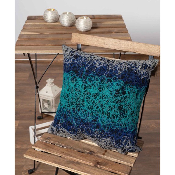 Μαξιλαροθήκη Διακόσμησης Silk Fashion Mk12 Μπλε 45x45