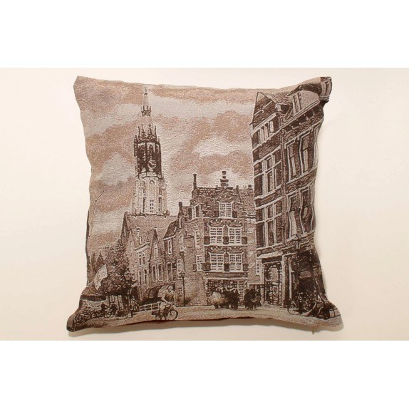 Μαξιλαροθήκη Διακόσμησης Silk Fashion British Road Brown...