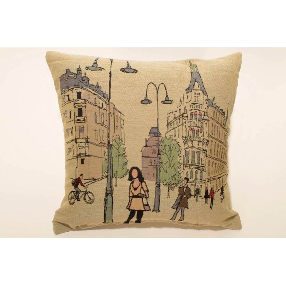 Μαξιλαροθήκη Διακόσμησης Silk Fashion British Road 45x45